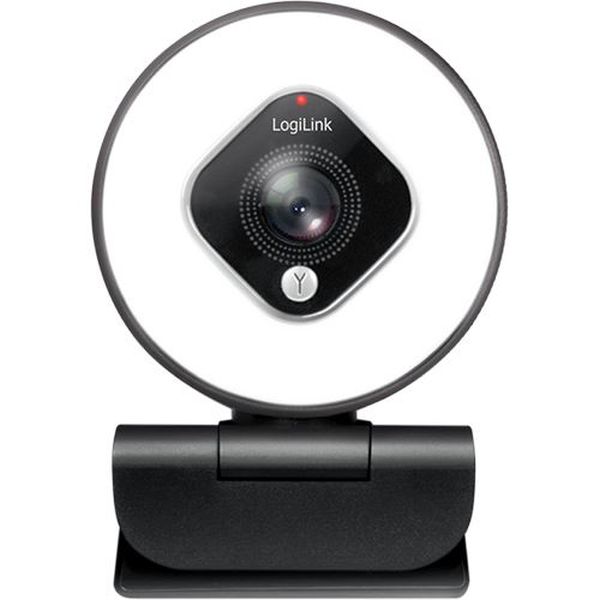 LogiLink Webcam FHD 76° Dual-Mikro Ringlicht Stativ