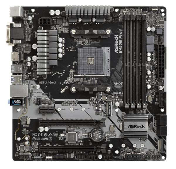 ASRock B450M Pro4 AMD B450 So.AM4 Dual Channel DDR4 mATX